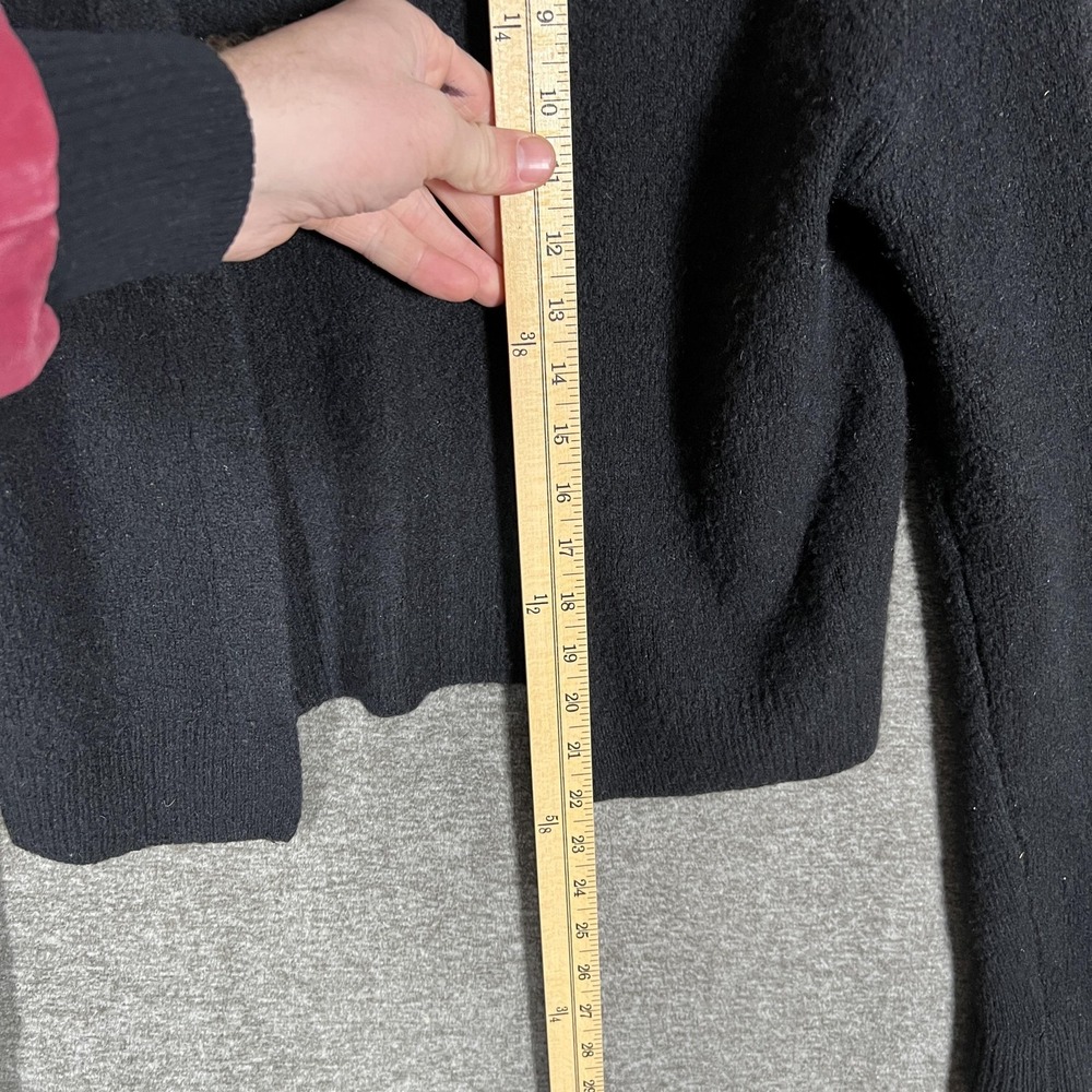 Frenckenberger Sweater Womens XS Black Pure Cashmere Open Front Cropped Cardigan - Picture 3 of 8
